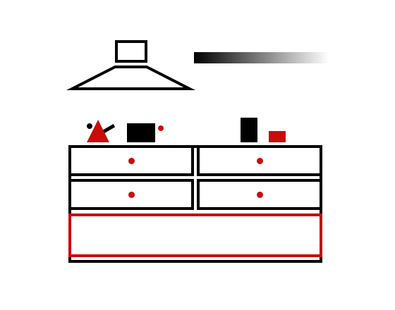 Схематическое изображение кухонных фасадов